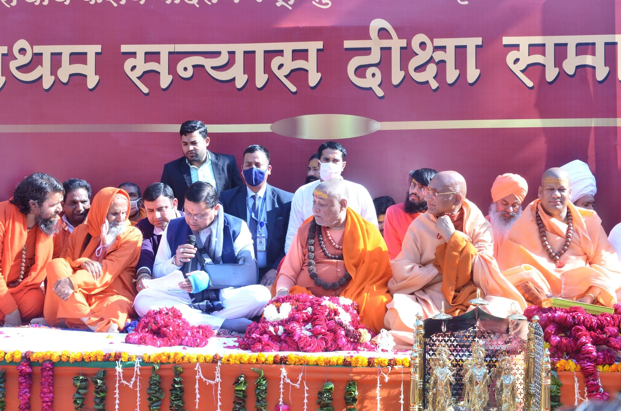 Assembly of saints at the Deeksha ceremony