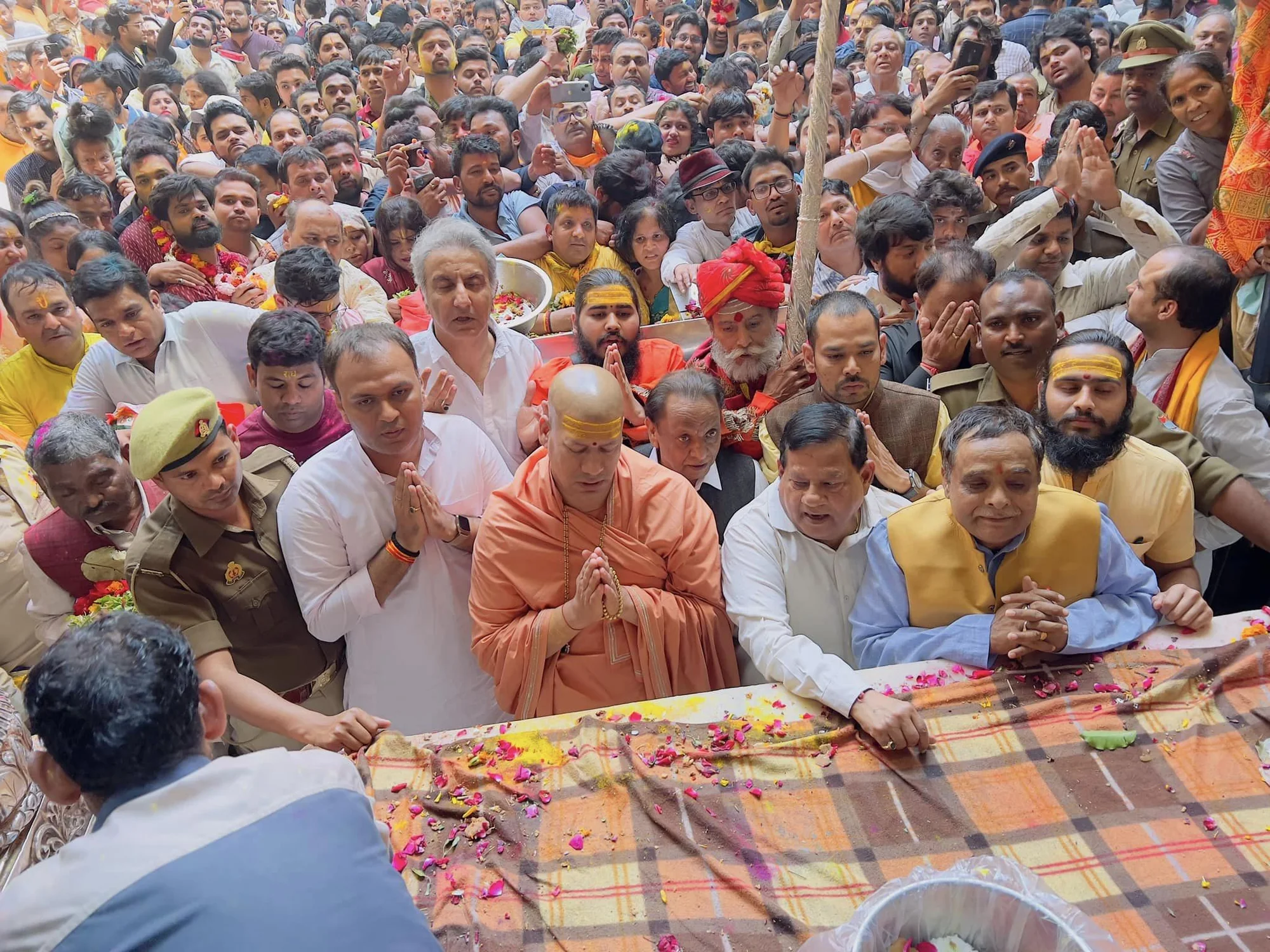 Devotees gathered for satsang